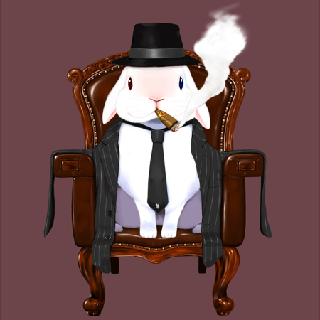 rabbit no humans hat necktie chair cigar smoking  illustration images