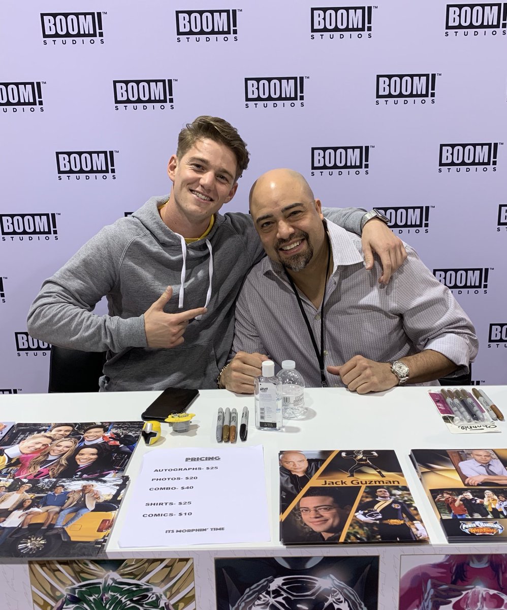 boomstudios's tweet photo. Wild Force Ranger #JackGuzman and Ninja Steel Ranger @Dance10Nico are signing at the BOOM! Studios #WonderCon booth #1301! #PowerRangers #WCA2019 https://t.co/MDnykfgxAl