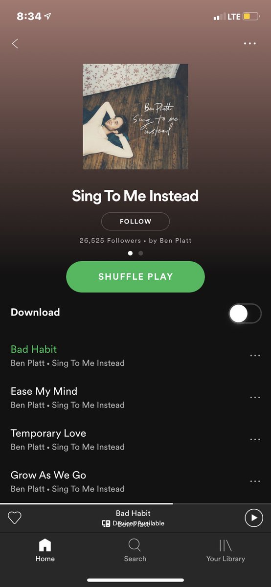 MorganSaiia's tweet photo. Thank you @BenSPLATT for giving me something to listen to as I brave my first all day hospital visit.  Its helped me be able to peacefully fall asleep which is so desperately what I needed thank you. #SingToMeInstead https://t.co/ATqFQTipXl