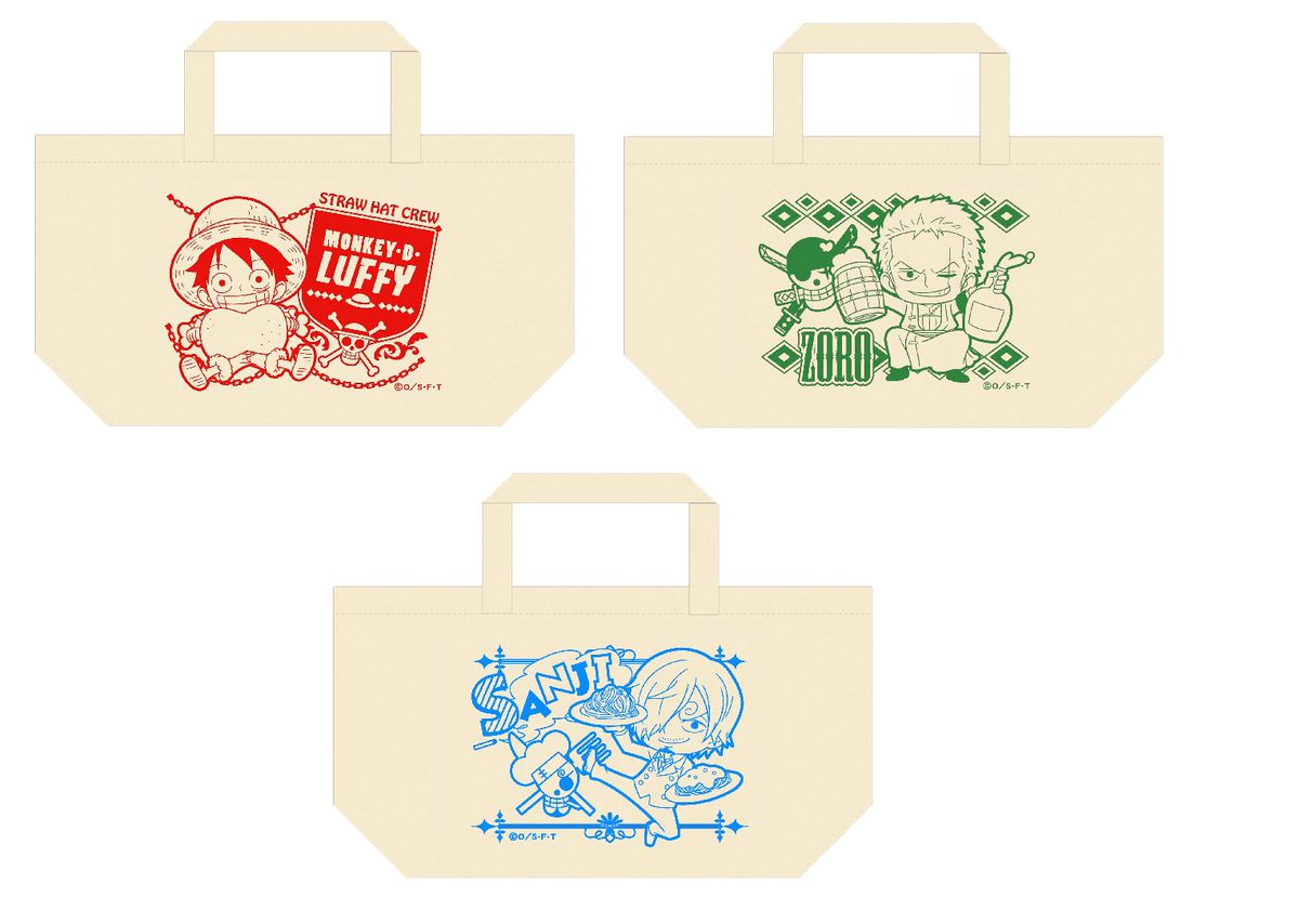 One Piece 麦わらストア公式 در توییتر 新商品 麦わらストア限定 ランチトートバッグ ルフィ ゾロ サンジ ロー エース サボ カタクリ 各1 0円 税 好評発売中 麦わらストア Onepiece