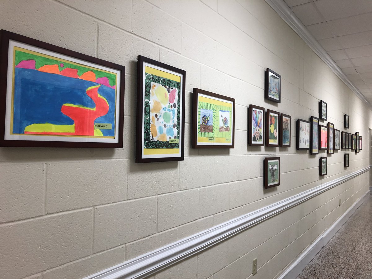 ECESArt's tweet image. - artwork is up! Go check it out during the month of April! 😊 @EastClaytonElem #exploringart #countyofficedisplay