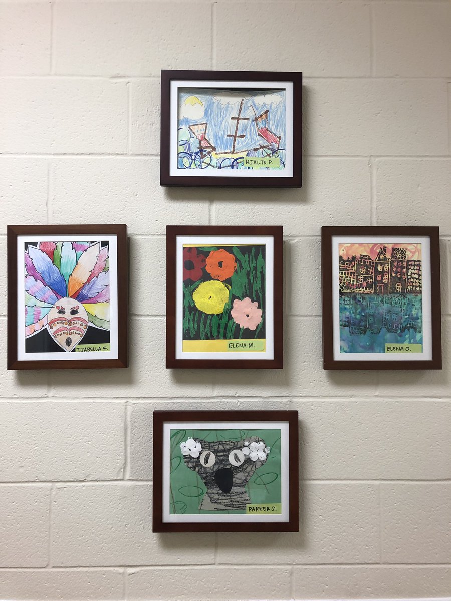 ECESArt's tweet image. - artwork is up! Go check it out during the month of April! 😊 @EastClaytonElem #exploringart #countyofficedisplay