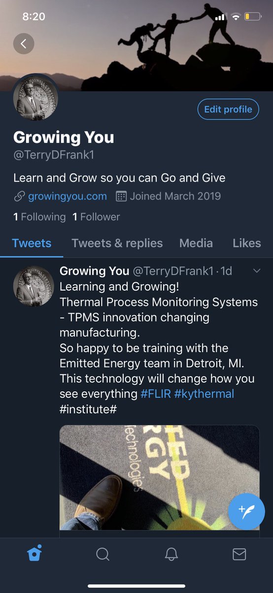 Twitter change!!
Growing You <a href="/TerryDFrank1/">Growing You</a> please follow my new account.  This account will be closed April 1,2019.