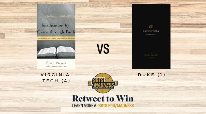 SBTSadmissions's tweet photo. And next we have @BrianDrV with @prpbooks and @DrJimHamilton, @DrTomSchreiner, and @dailygreek with @crossway. RT to win the advancing book! #SBTSmadness https://t.co/p449NSZfGX