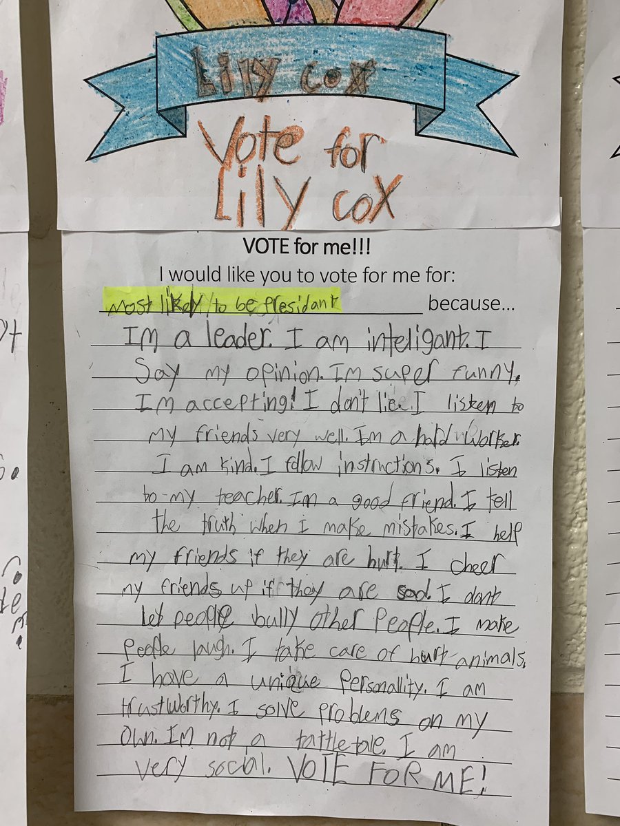 cb_flack_attack's tweet photo. Learning all about voting, elections, and campaigning for the win!! #electiondayistuesday #marvelousmanners #greatestfriend #mostlikelytobepresident https://t.co/T2ZOootSlV