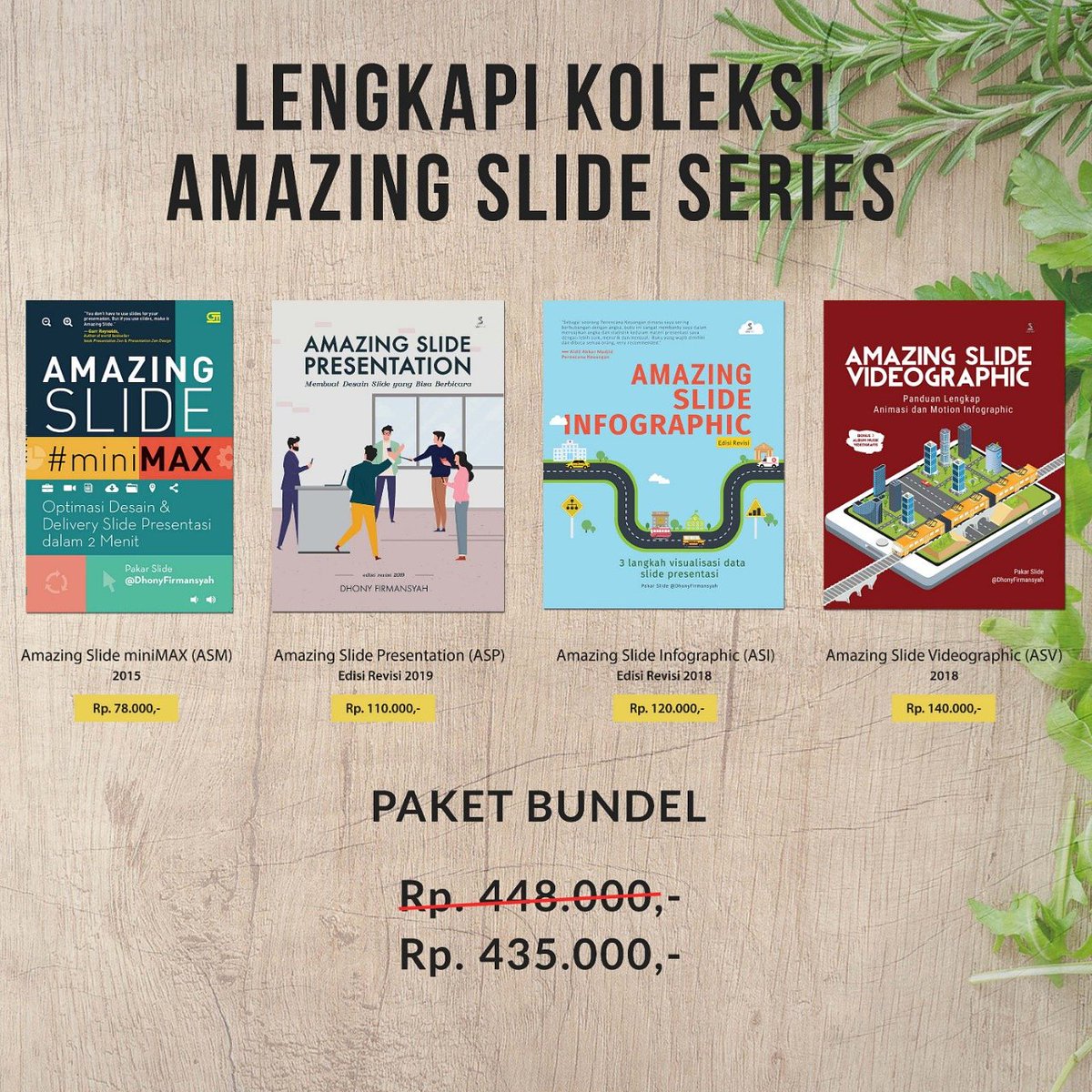 KreasiPrsentasi's tweet image. Lengkapi koleksi #AmazingSlide mu sekarang juga!

WA aja 08123-271-6030 (Ayu), atau pesan langsung di kreasipresentasi.com/formulir/pesan…

#PakarSlide #SlideDesigner #AmazingSlideSeries #BukuDesainSlide #BukuSlide #SlidePresentasi #BukuPesentasi #DokterSlide #SlideDesign #DesainSlide #SlidEx