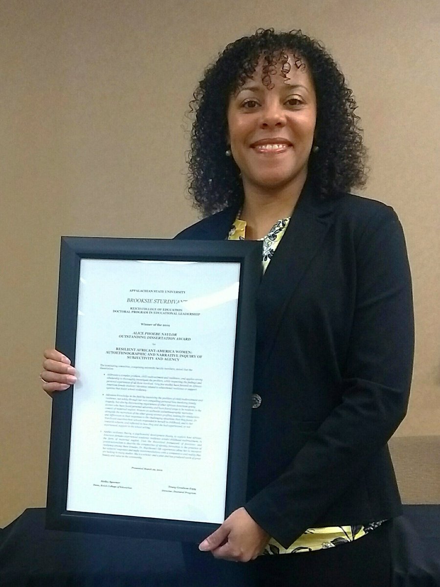 babspov's tweet image. This happened today...I received the 2019 Alice P. Naylor Award for Outstanding Dissertation from Appalachian State University! Our stories are indeed scholarly, and our voices matter! #speakyourtruth #tGbtg