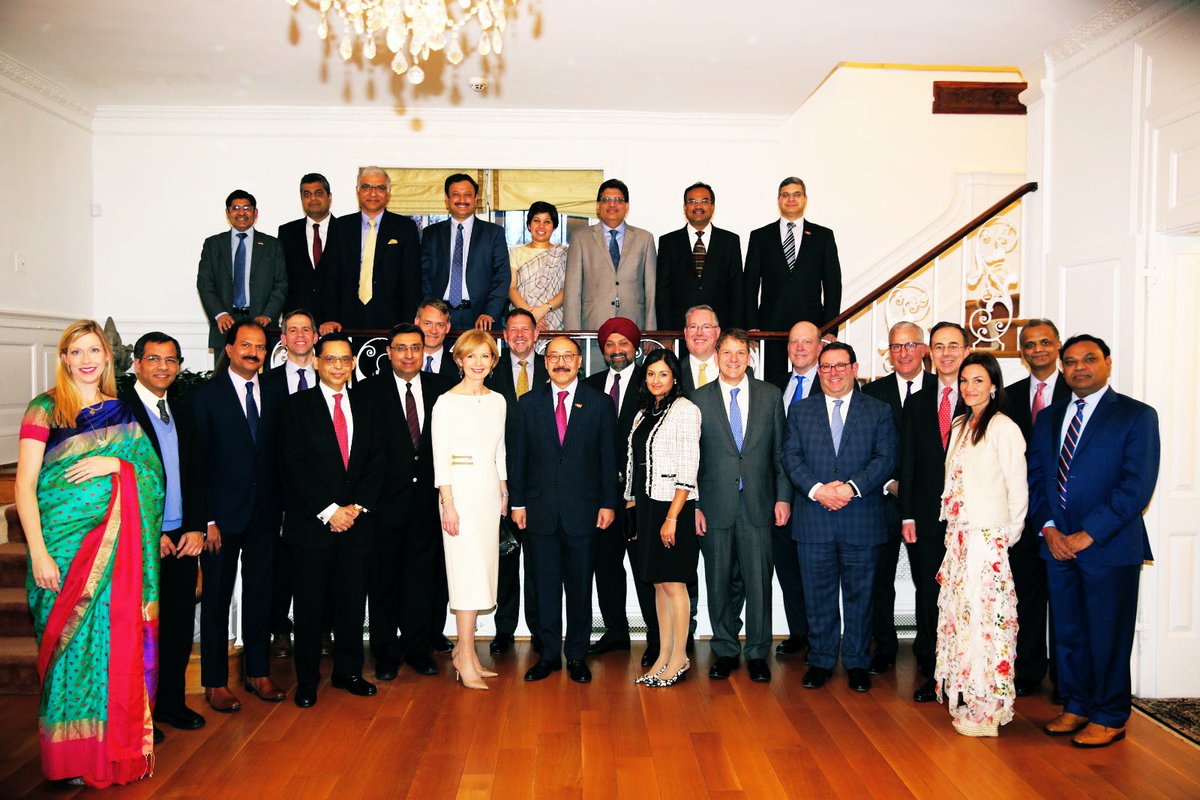 A special evening with #US corporates who have invested substantially under the #MakeInIndia program <a href="/MEAIndia/">Randhir Jaiswal</a> <a href="/makeinindia/">Make in India</a>
