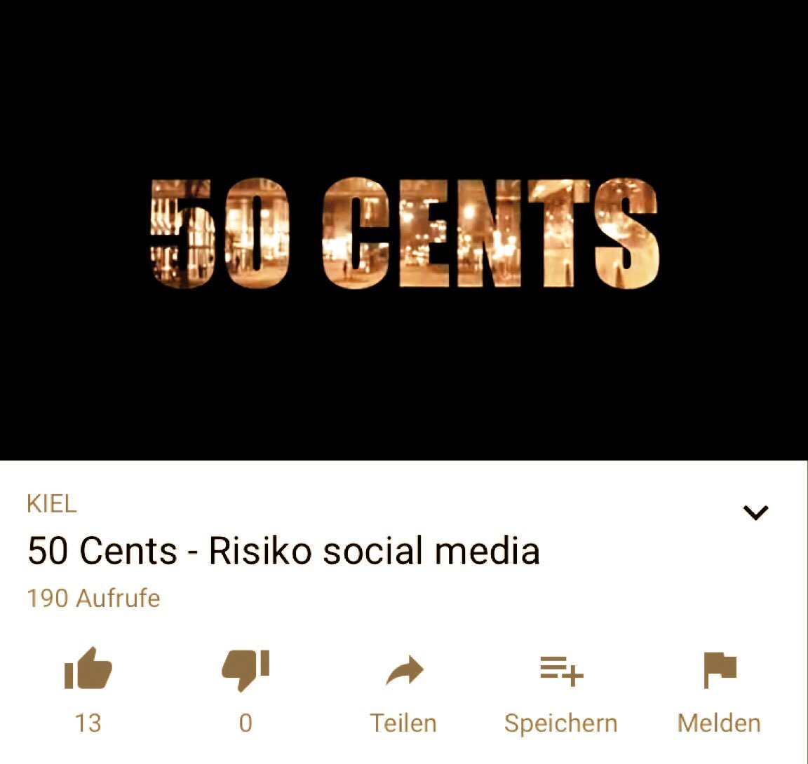 #50Cents - Dieser #Film ist das Ergebnis eines durch die Deutsche #Telekom-#Stiftung geförderten medienpädagogischen #Projekts des #AWO #Bürgerzentrums #Räucherei in #Kiel #Gaarden.   youtu.be/hZrDJCzdazw   #Jugendarbeit #Partizipation #KiCK #Datenschutz #Mobbing #CyberMobbing