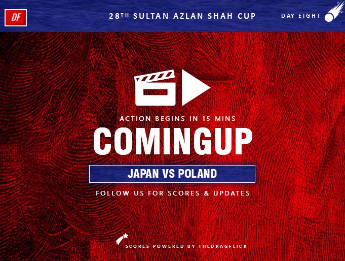 thedragflick's tweet photo. 🏆Sultan Azlan Shah Cup 2019 | Coming Up || 5/6th Placing | #JPNvsPOL
Match No.16 will see the Japanese Men take on the Polish Men.
🕖Action Begins in : 15 minutes
#ASC2019 | #SASCUP2019
#SultanAzlanShahCup2019 https://t.co/QD0D6858A6