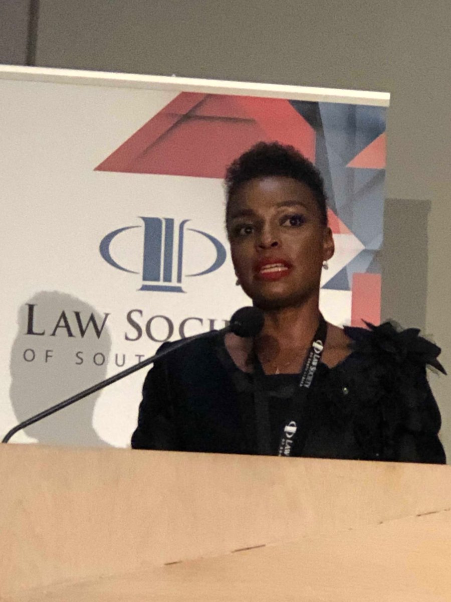 LawSociety_SA's tweet photo. Pretoria attorney Nkhensani Manyike launching the results of the #ouryounglawyers survey. https://t.co/1hNvGjZudI