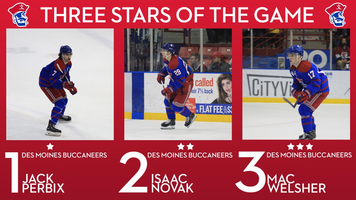bucshockey's tweet photo. Three Stars of the Game
#BucsHockey
#DMvsLIN https://t.co/Nvxes7mo0X