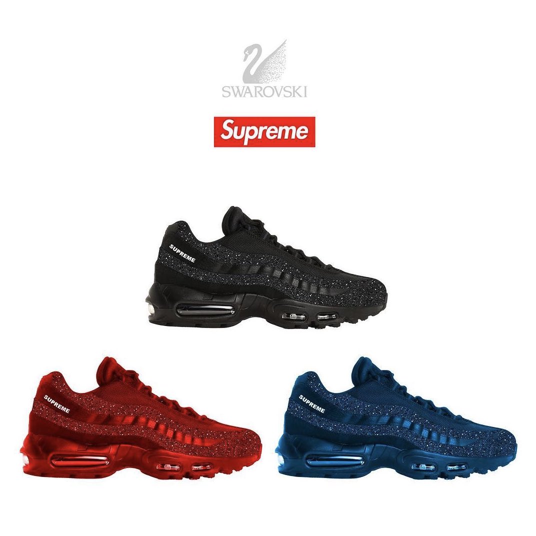 supreme x nike air max 95 lux swarovski