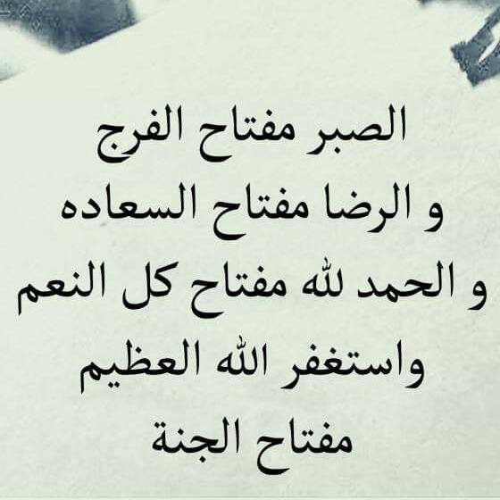 ( الصبر و الرضا و الحمدلله و أستغفر الله العظيم) هي السعادة في الدنيا والآخرة