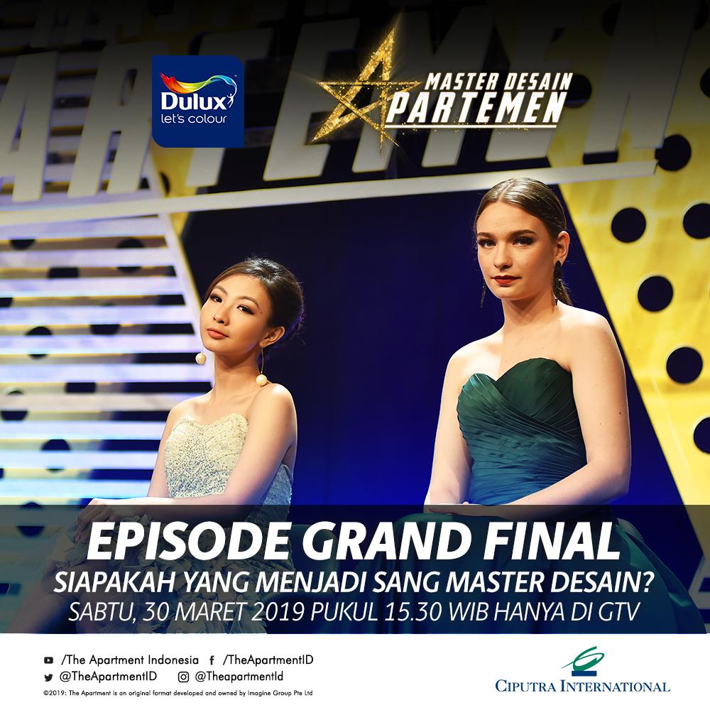 Siapakah yang akan menjadi "Sang Master Desain" dan mendapatkan satu unit apartemen persembahan dari Dulux dan Ciputra Internasional? Tunggu penentuannya di episode GRAND FINAL hari ini pukul 15.30 WIB hanya di <a href="/OfficialGTVID/">OfficialGTVID</a>