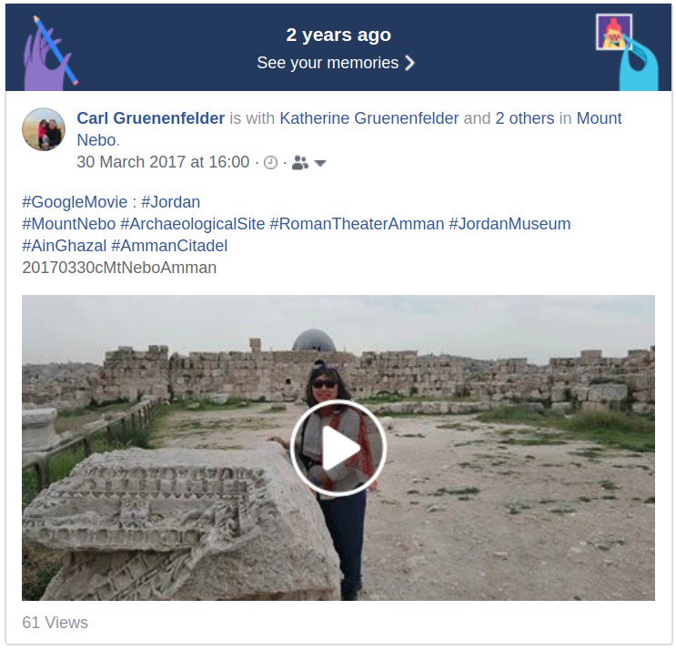 fbm20170330 - #TwoYearsAgo
#GoogleMovie of the #trip to #MountNebo #ArchaeologicalSite, #RomanTheaterAmman #JordanMuseum #AinGhazal #AmmanCitadel #Amman #Jordan
