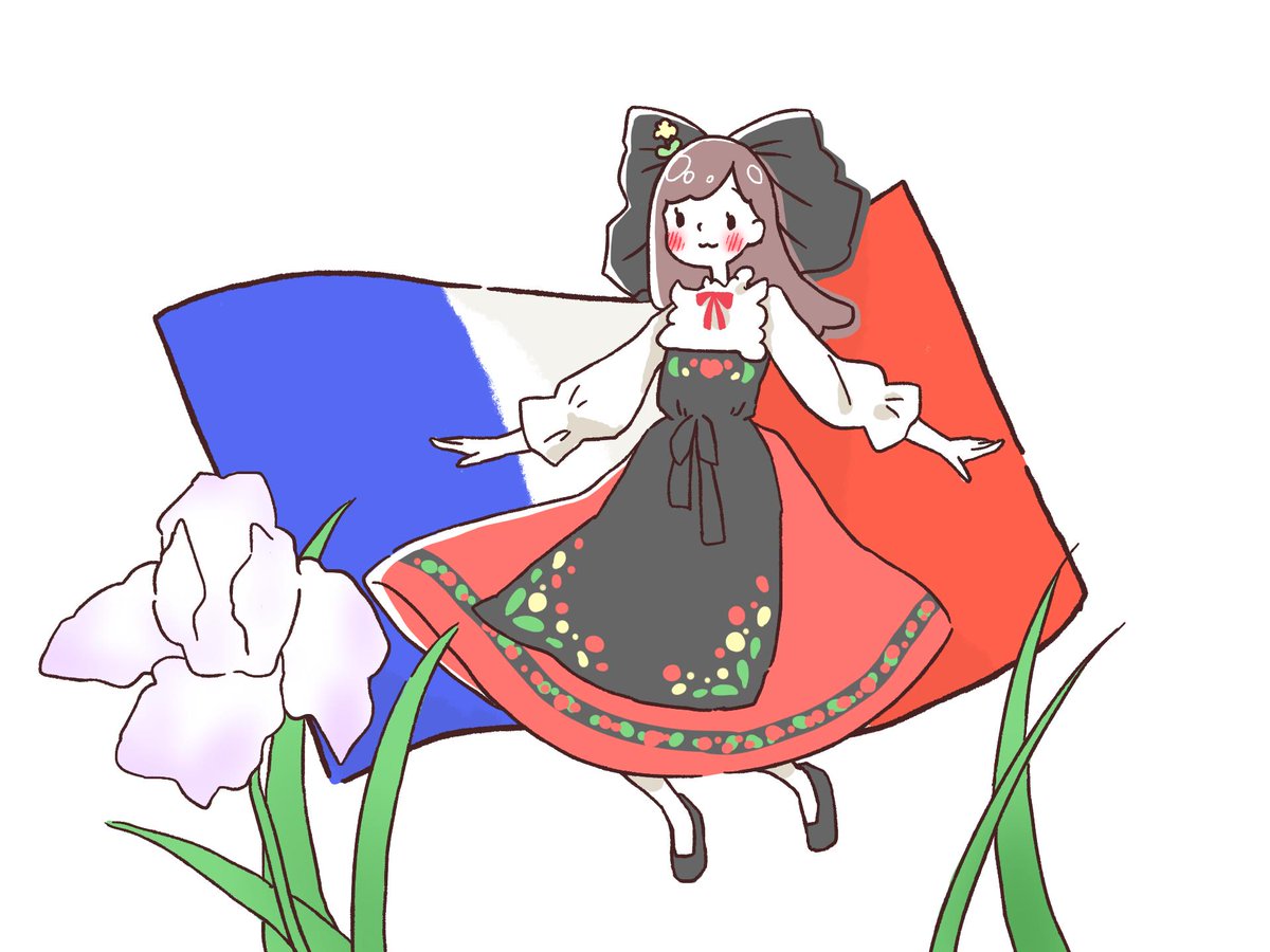 咲いてる子 Lineスタンプ固定 Auf Twitter 民族衣装第13段 今日はフランスのアルザス地方の民族衣装 国花はアイリスだって かわいいね 咲いてる子