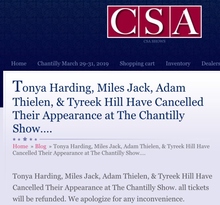 DashOfNews's tweet photo. To all of #ChiefsKingdom, Tyreek Hill has canceled his appearance at the Dulles Expo Center, which was supposed to be tomorrow. 
I would say it is suspicious, but others canceled as well. https://t.co/swe8yytlfR