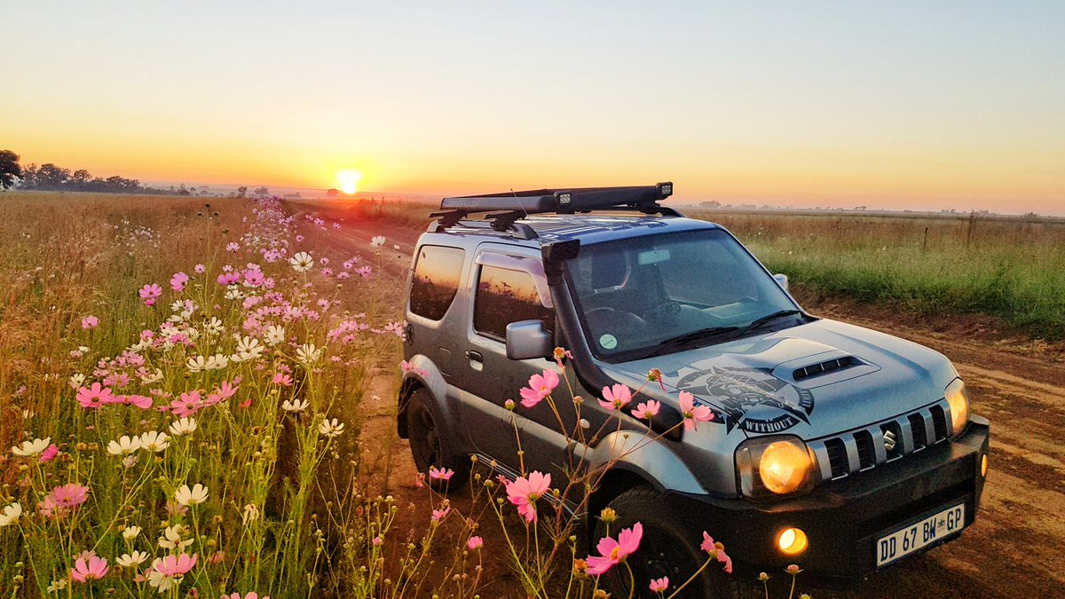 Sunrise..my wheels..cosmos..good morning