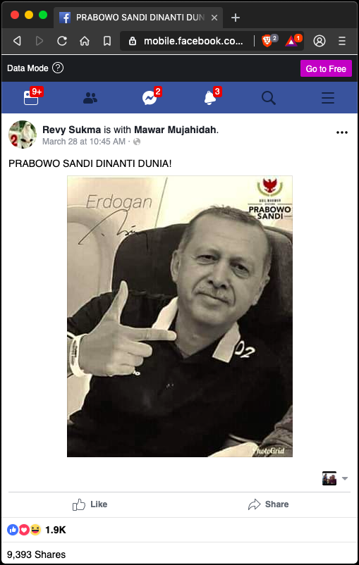 TurnBackHoax's tweet photo. [SALAH] Foto di Post "PRABOWO SANDI DINANTI DUNIA!"

Foto yang dibagikan oleh SUMBER adalah hasil suntingan, menggunakan foto yang sebelumnya sudah diedarkan di Instagram oleh akun "Teuku ... Selengkapnya di bagian PENJELASAN dan REFERENSI.

https://t.co/pBU4UAfBte #LawanHoax https://t.co/O8JVQQ0rTy