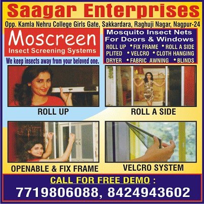 vidarbhads's tweet image. Saagar Enterprises Nagpur - Mr Harish Ture Sir..(M) 7719806088, 8424943602; Authorised Distributor For #MOSCREEN #InsectScreeningSystems, #MosquitoNet #InsectScreen #RollUpNet
 #VelcroSystem
 #PlitedNet, #ClotHangingDryer, #FabricAwning, #WindowBlinds, #AluminiumLadders