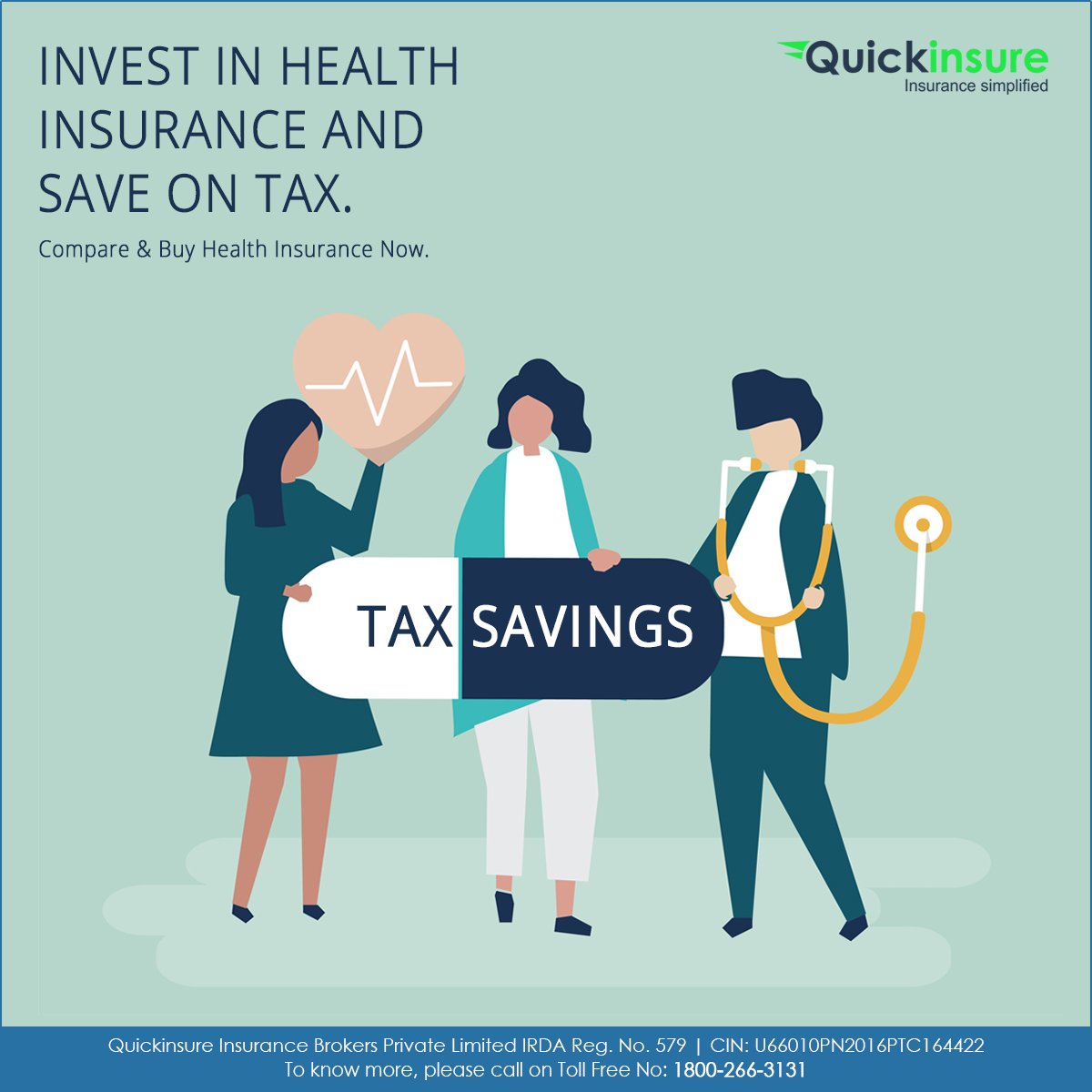 quickinsureInd's tweet photo. Reduce your tax outgo by investing in Health Insurance Policy.
Compare & Buy Health Insurance Now!
To know more, Visit https://t.co/FMmgAR0gEx
#Quickinsure #HealthInsurance #InsuranceSimplified #SaveOnTax https://t.co/aeIpdIXRSz