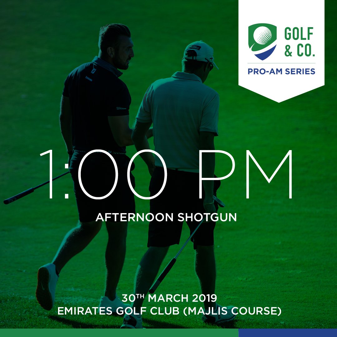 GolfandCo1's tweet photo. Good luck to all the Professionals and Amateurs from Golf & Co. Let Round 5 begin!!! #proamseries #golfandco #majliscourse #emiratesgolfclub #TheGolfLife #mydubai https://t.co/EhbkMFYLp4