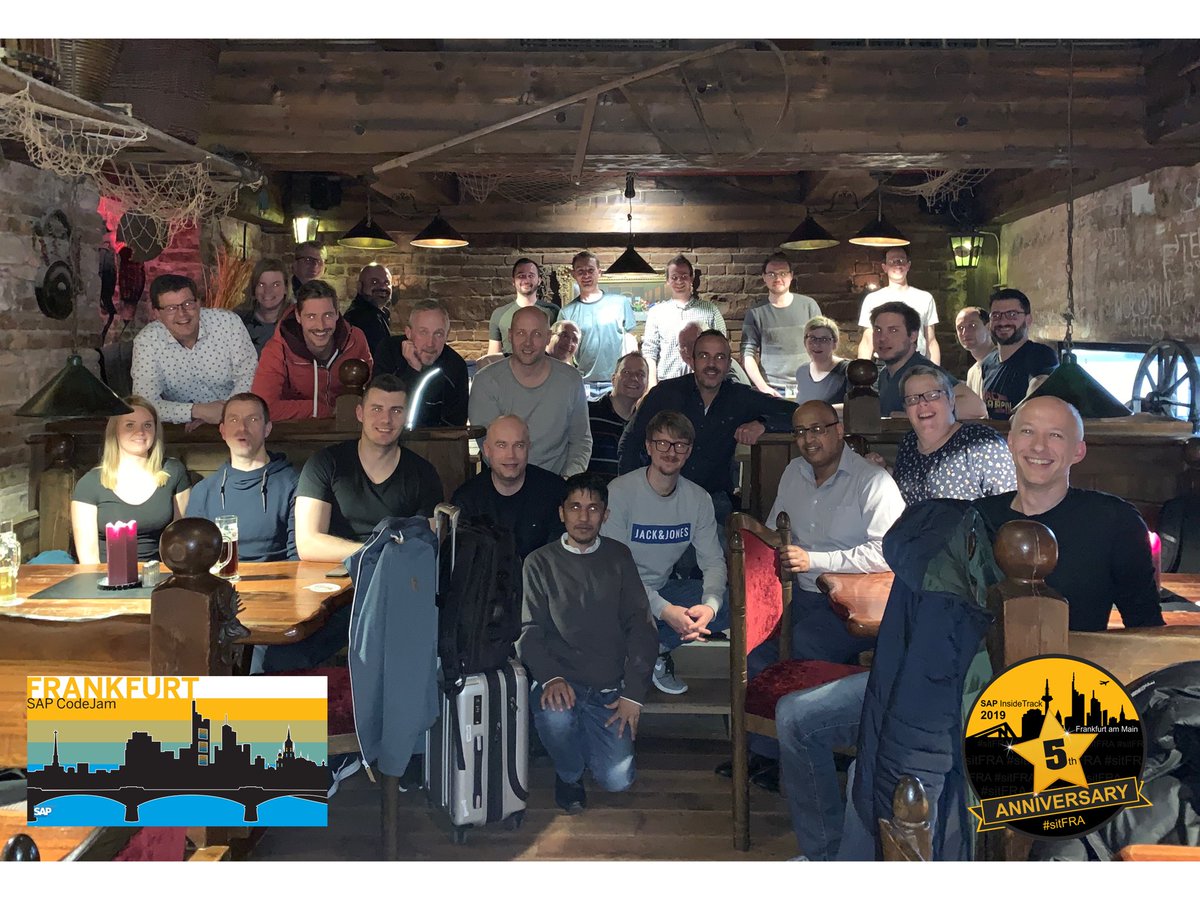 CBasis's tweet image. Frankfurt - Friday Night:
Between #SAPCodeJam and #SAPInsideTrack #sitFRA 2019
Time for a #SAPStammtisch 😀