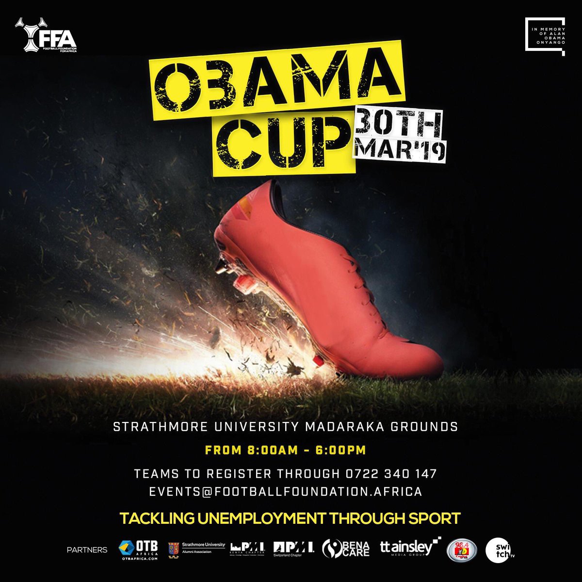 switchtvkenya's tweet photo. All the best to Switch TV football team taking part in the #ObamaCup today! Come and show your love and support! 🥅 ⚽️ https://t.co/mfCzLulErc