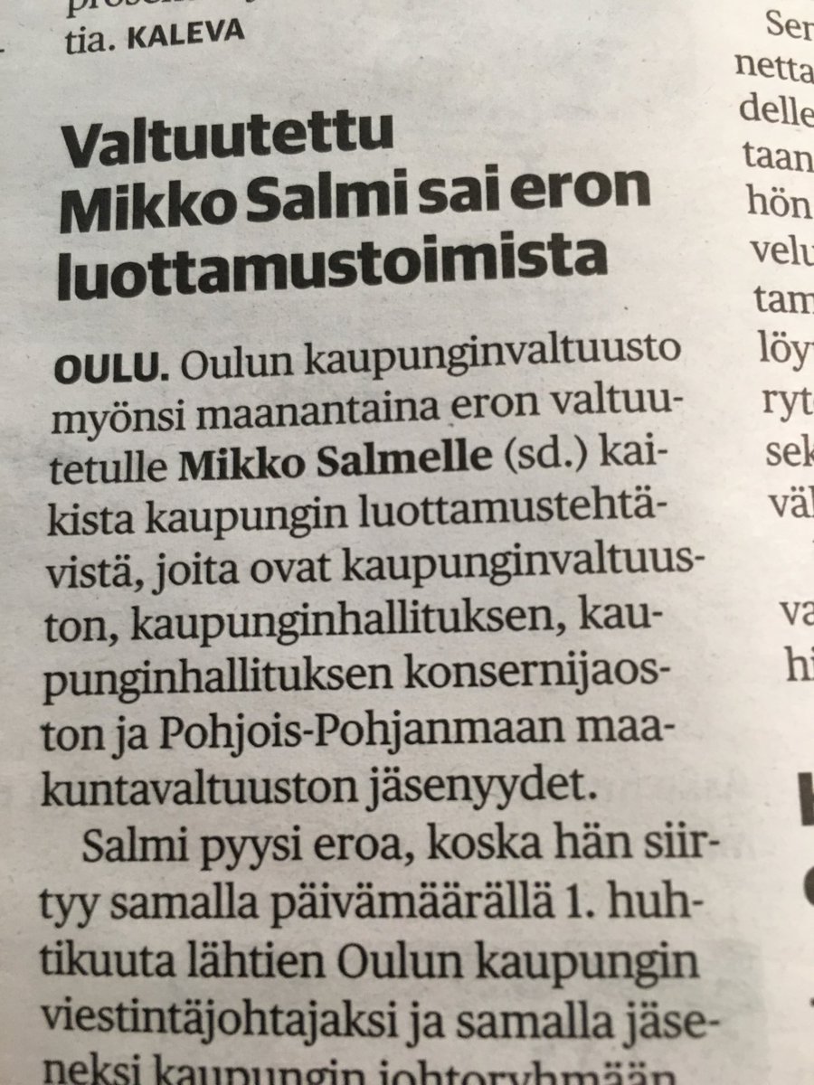 #kaleva Tänään on lauantai. Tämä tapahtuu ensi maanantaina. Kaleva on aina ollut aikaansa edellä🤣