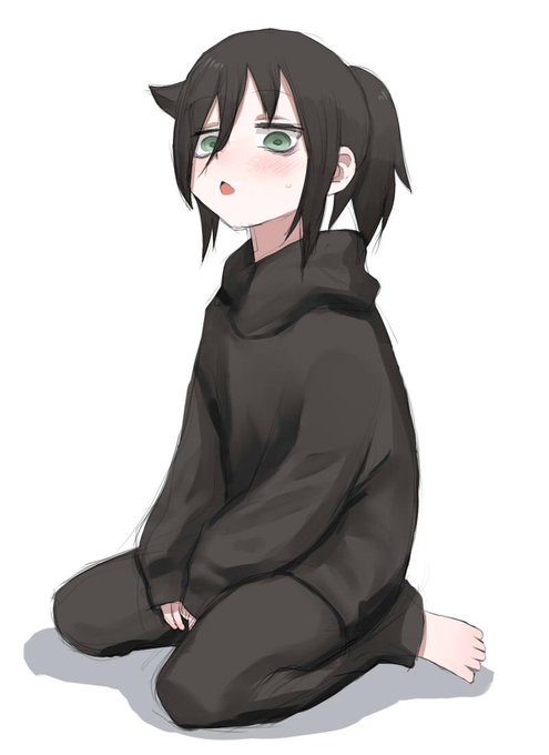 「黒髪 女の子座り」のTwitter画像/イラスト(古い順)