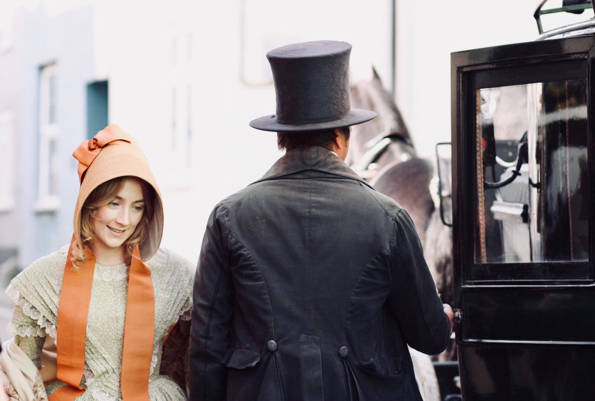 Maven_Creative's tweet photo. 📸 On set Ammonite, photographing Saoirse Ronan in horse drawn carriage scene! March 28 2019 #SaoirseRonan #Ammonite #AmmoniteFilm #AmmoniteMovie #LymeRegis #Dorset #MaryAnning #JurassicCoast https://t.co/UPkxjpThnM