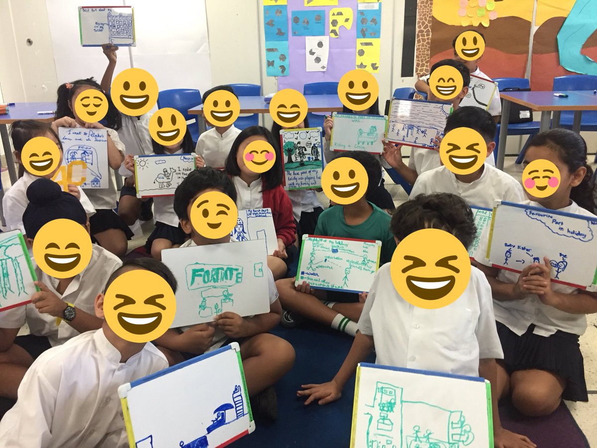 My Year 4 students sharing their Holiday highlights through their drawings.