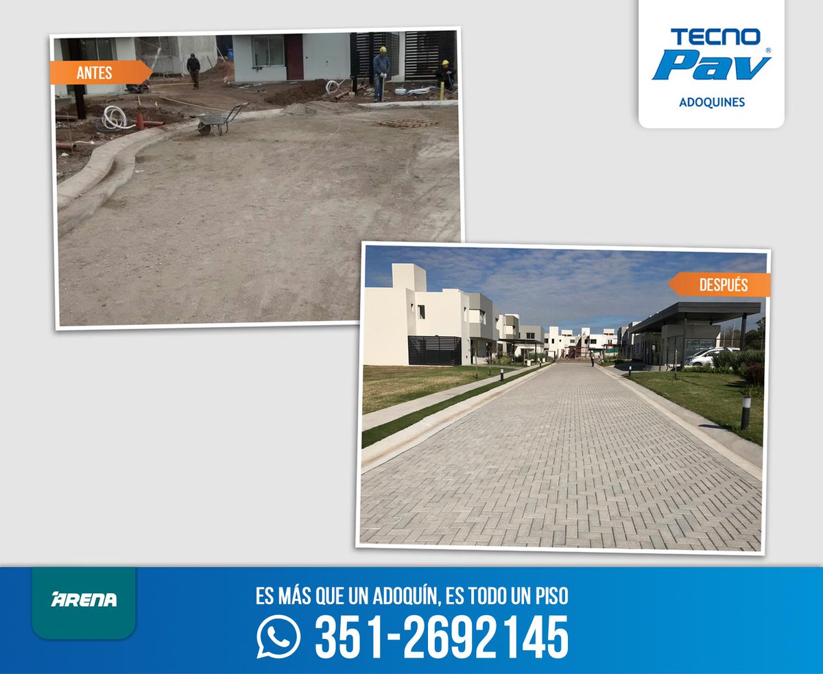 arenahnos's tweet photo. Hay un antes y un después de Adoquinar con #TecnoPav. 
Vos también podes cambiar el ingreso a tu casa, las calles de tu barrio o tu vereda... Consúltanos por WhatsApp al 📲 3512692145 o déjanos tu consulta en ➡ https://t.co/5wlf4IWYQ1 https://t.co/HSQ7vL24x7