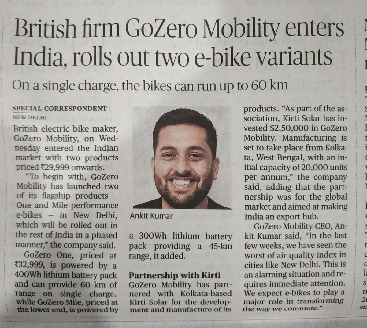 Ankit8977's tweet photo. At GoZero, we are determined to make great products that fits the consumer demand. After spending two years on design & development,we finally launched our flagship products in India.Let’s create more such stories #makeinindia #gozeromobility #urbanmobility #GREATforcollaboration https://t.co/WkQCVlCe7w