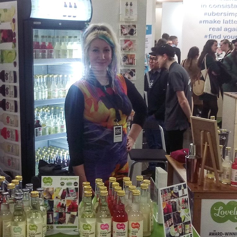 lovelydrinks's tweet photo. We're at London coffee festival all weekend with new low sugar organic drinks.. Cucumber fizz going down a storm. Made with juiced organic cucumbers, not flavourings https://t.co/YSeUFQWF83