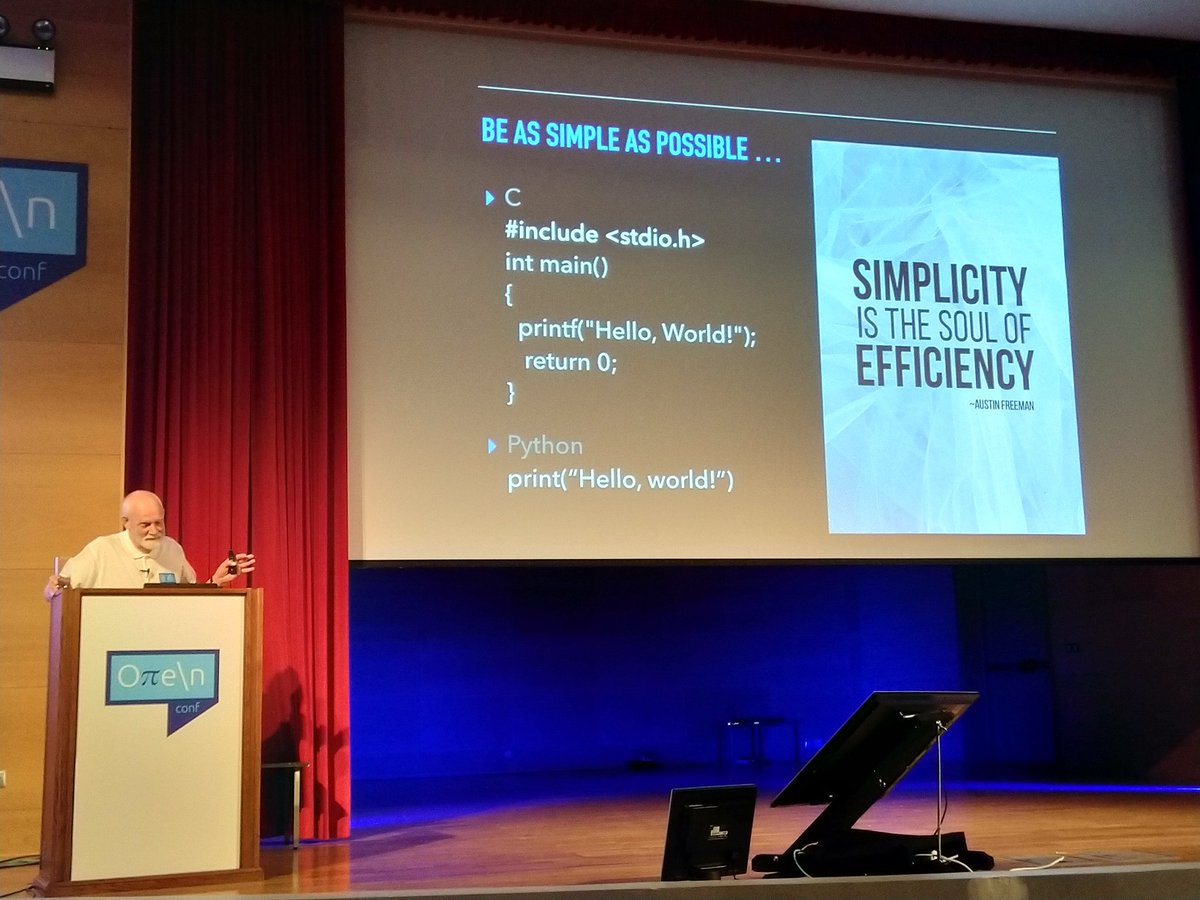 open_conf's tweet photo. @holdenweb describing the beauty of #Python and why he dedicated his life to making the language popular! #open_conf #programming #WhyPython https://t.co/XgxxKGx24u