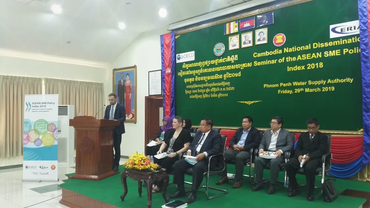 Just completed launch of the 2018 #ASPI in #Cambodia ystrdy, in collab with #MIH. Significant strides made to enhance framework conditions for extending finance to #SMEs (20th in #EODB in 2017). More can be done to strengthen institutional framework & #BusinessDevelopmentServices