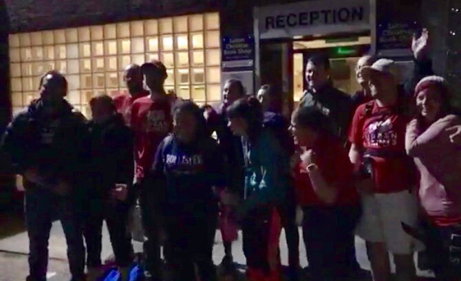 urbansaints's tweet photo. We made it! Just over 12 hours later, back in #Luton... #uslongwalk (see more at https://t.co/Jjx1C88rJI) https://t.co/GbJetPQLa4