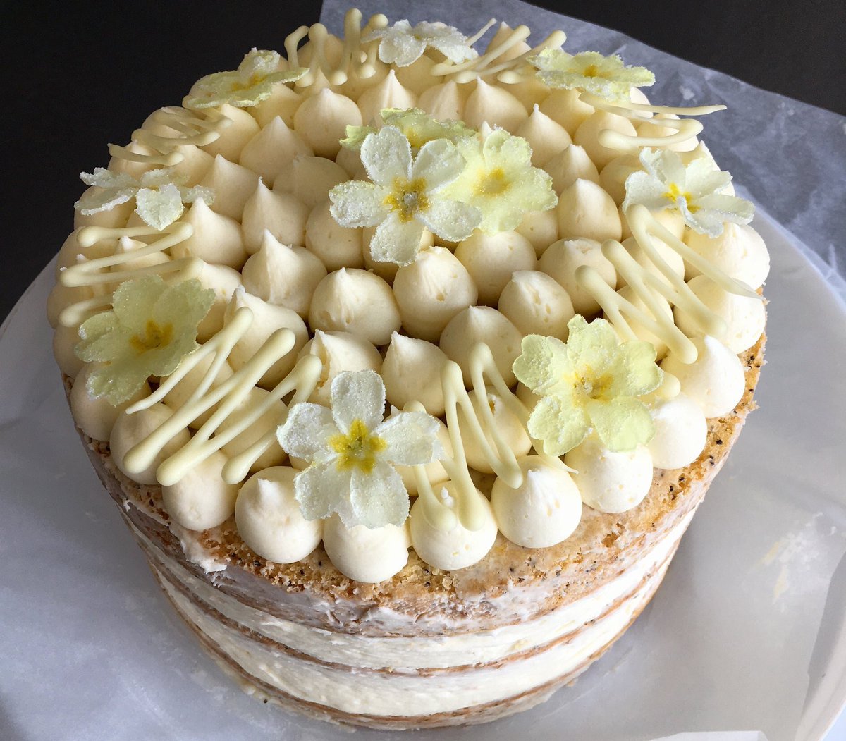 Luscious lemon, poppyseed and white chocolate cake just perfect for Mother’s Day! #baking #cake #Mothersday2019 #food