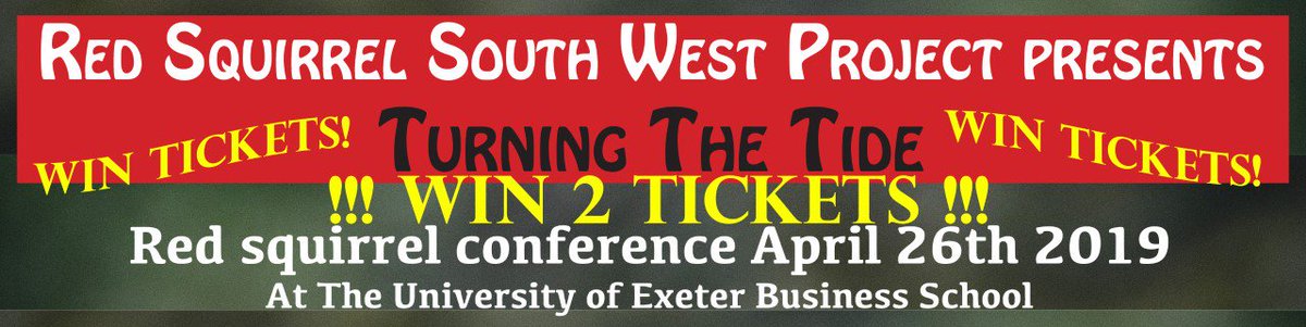 IT'S YOUR LAST CHANCE TO ENTER THE #REDSQUIRREL COMPETITION:
All you have to do is SHARE this post!
The winner will be announced on 1st April and will receive 2 x FREE TICKETS!
More info: redsquirrelconference.co.uk/index.php/conf…
#redsrule #saveoursquirrels #redsquirrelsrule