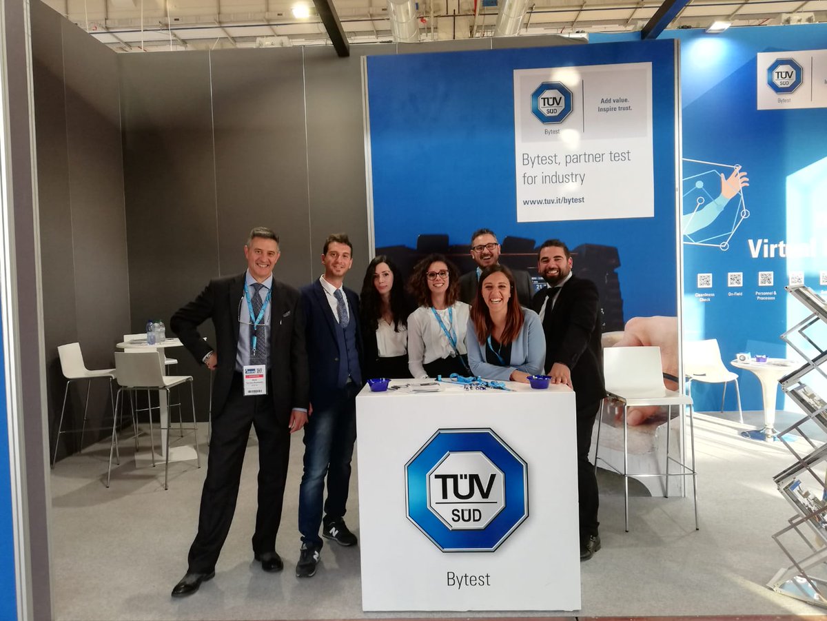TUVItalia's tweet photo. Prosegue la Fiera #MECSPE a Parma, oggi è l'ultimo giorno e il nostro Team #Bytest vi aspetta allo stand L35 al Pad. 6 https://t.co/uBwlOY2Z5P