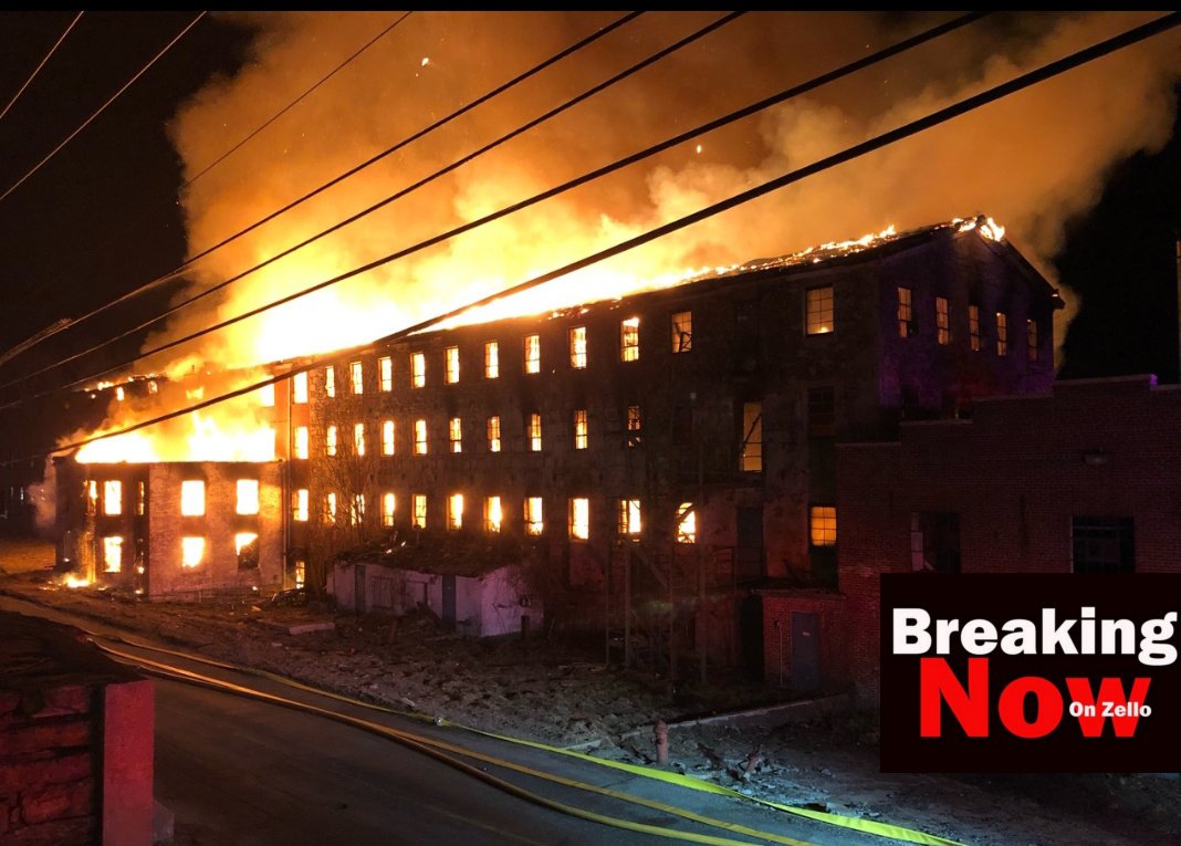 BreakingNowCT's tweet photo. FIRST PHOTO #KillinglyCT Vacant Mill Building Fire on Bailey Hill Rd BN Staff Photo by Sean Freiman https://t.co/rUEqdihjQc