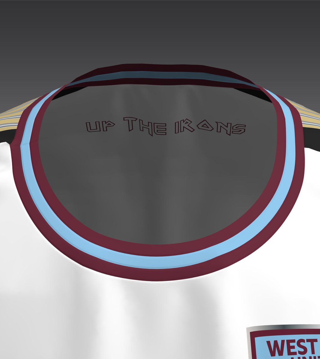 Jack Henderson on Twitter: "The inner neck features the iconic, West Ham-inspired Iron Maiden tagline "Up the Irons" (picture). Metallic *ba dum and sponsor logos finish the effect. https://t.co/Hko9UHOGCB" /