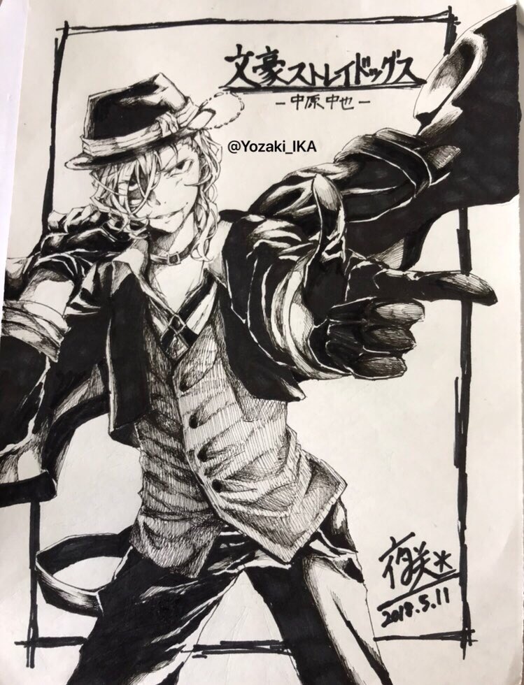 中原中也「#文豪ストレイドッグス #中原中也 過去絵の中也さん 中原中也「#文豪ストレイドッグス #中原中也 過去絵の中也さん