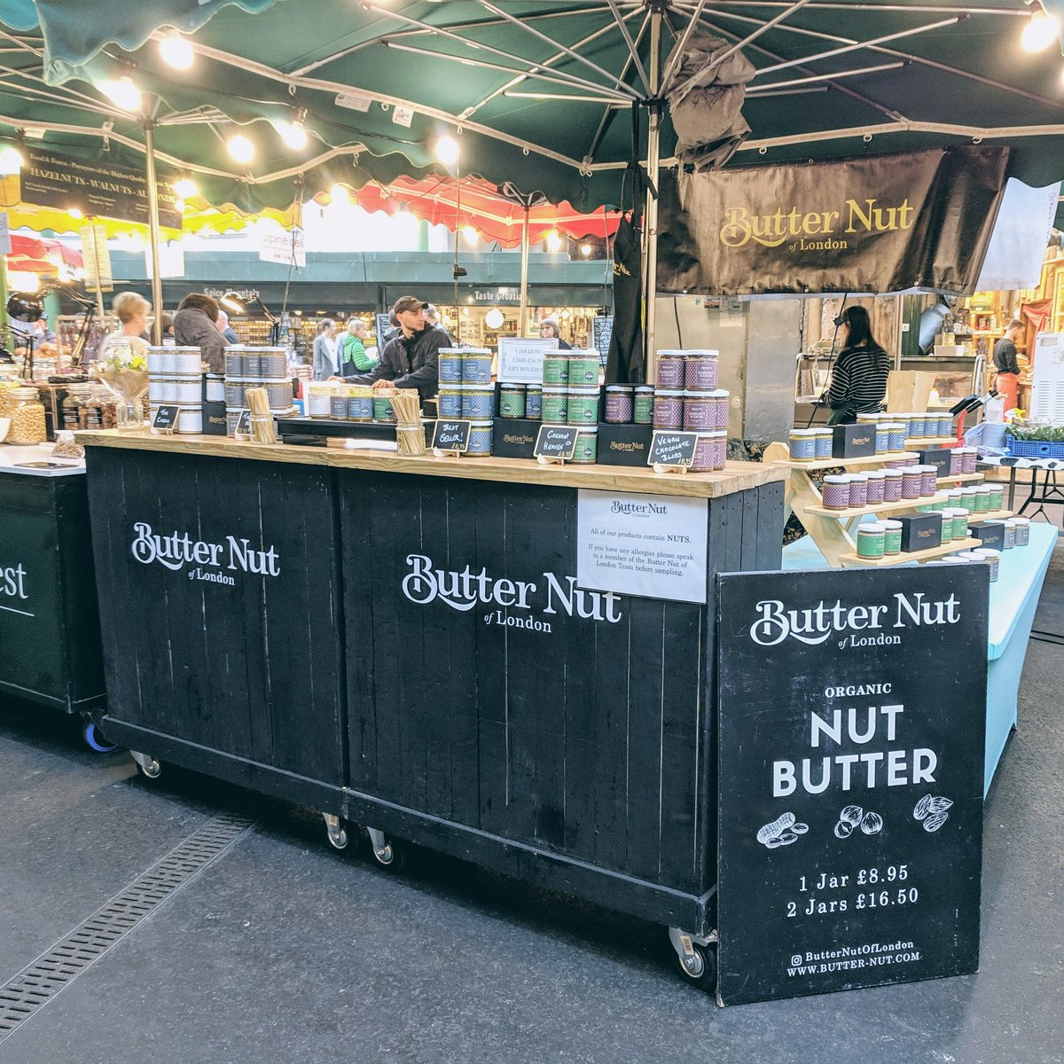 We have MOVED spots today at Borough Market. Find us in Three Crown Square opposite Blackwoods for all your nut buttery needs.

#Organic #NutButter #ButterNutOfLondon… instagram.com/butternutoflon…