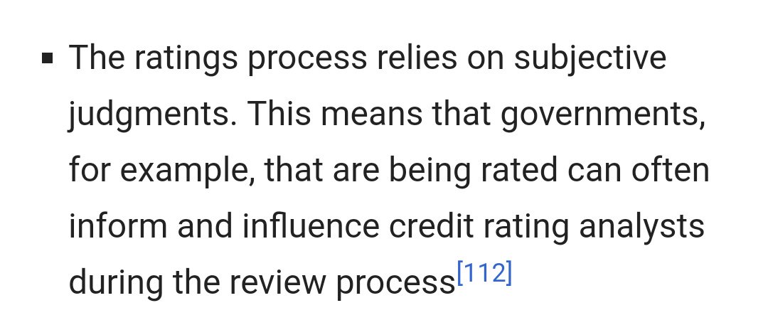 2. Can they be influenced?Short answer: Yes.Excerpt from a research paper by Gill (2015).Government meets with ratings agencies all the time. Ratings are almost exclusively based on financial metrics. This is like standing trail and hanging out with the judge all the time.