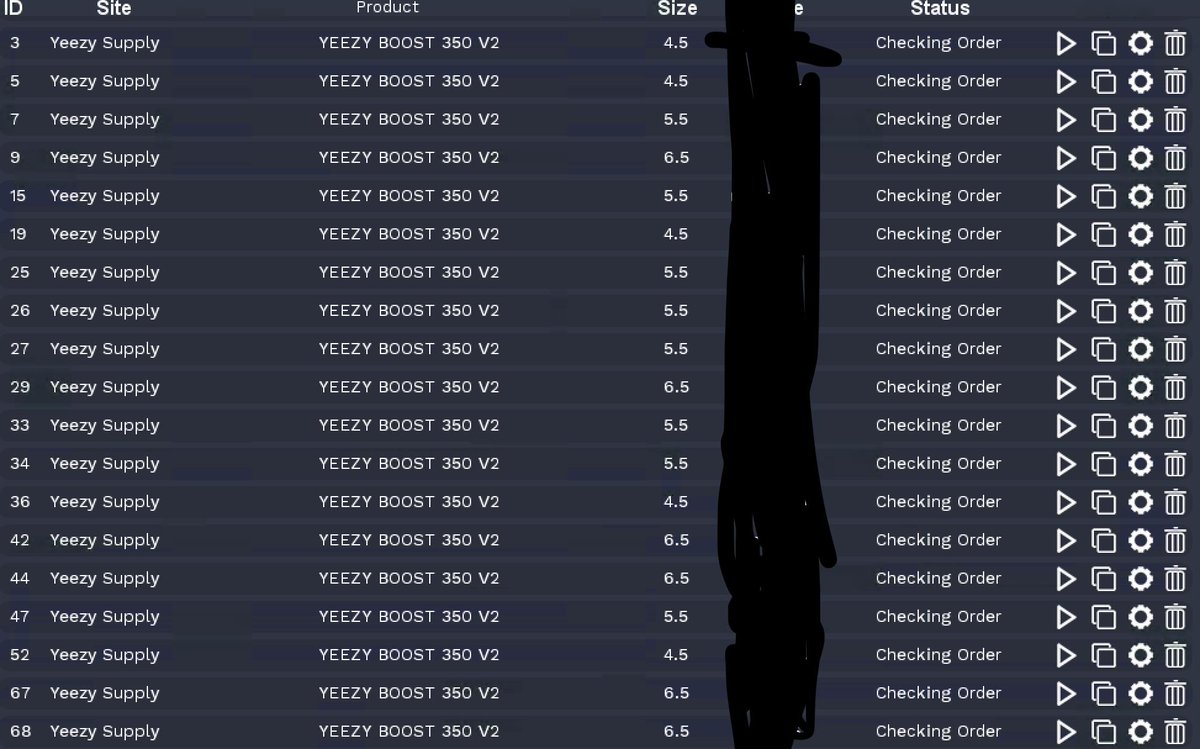 Clay release for YS was a movie. 26 pairs, 0 cancels. What a way to end the month! 
bot: <a href="/balkobot/">balkobot</a> 
proxies: <a href="/Universe_Proxy/">Universe_Proxies</a> @cloudproxies_io 
support: #西蜜懒教 @MANUALBUDDHA 
god of the month: elephant god 🐘