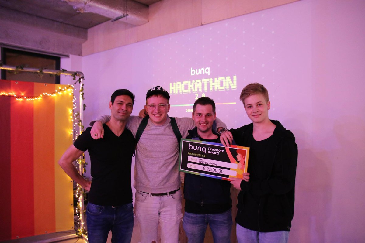 bunq's tweet photo. It has been a week since our #bunqHackathon 2.0. Check out some photos here or visit our Facebook page to see the full gallery!

Thanks to all the teams that participated and used their coding superpowers, creativity and the bunq API to create the future of banking. https://t.co/bU4UEEnTOg