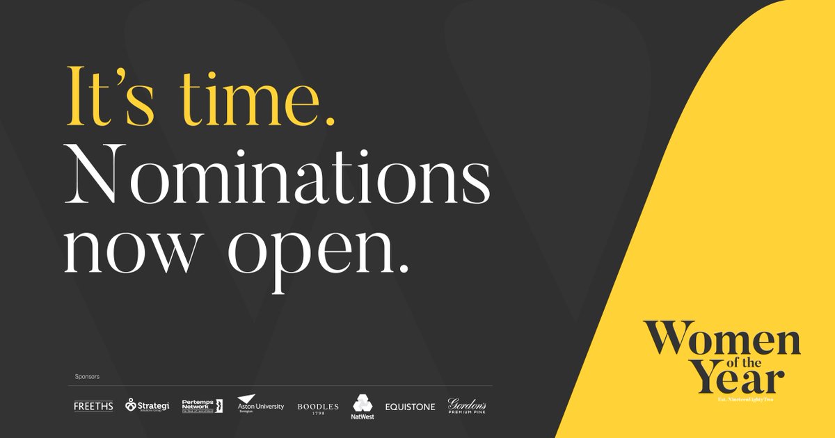 women_oftheyear's tweet photo. Nominations are now open for Business Woman of the Year 2019! Do you know an inspirational business woman? Head to our new online nomination form to nominate yourself or another business woman you know today! #BWOTY #WOTY19

https://t.co/tiNEf56Jdu https://t.co/p8djLmLVwx